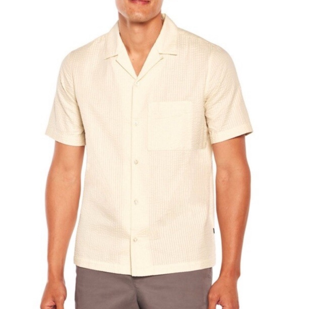 Gap Men's Short Sleeve Seersucker Vacay Shirt Size XXL Turtle Dove NWT Cruise